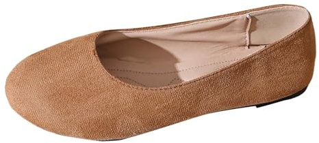 Bailarinas Mujer Slip On Bailarina Zapatos Planos Zapatos de Verano Elegantes y Cómodos Descalzos Bailarina Ligeros Festivos Suave Deportivo Zapatos de Baile Niñas Zapatos Descalzos, marrón, 37.5 EU