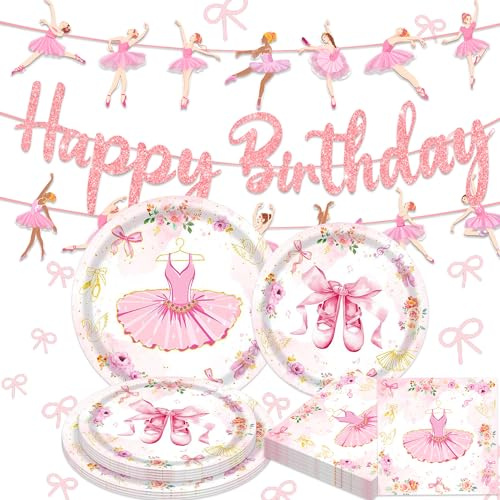 Ballerina Party Tableware Ballerina Birthday Decorations