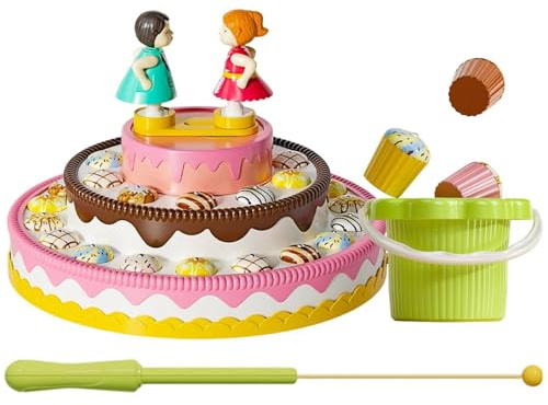 Magnetic Fishing Toy | Magnetic Electric Rotating Musical Cake Toys | Board Fishing Game - for Practice Recognition Parent-Child Interaction Preschool Classroom Homeschooling