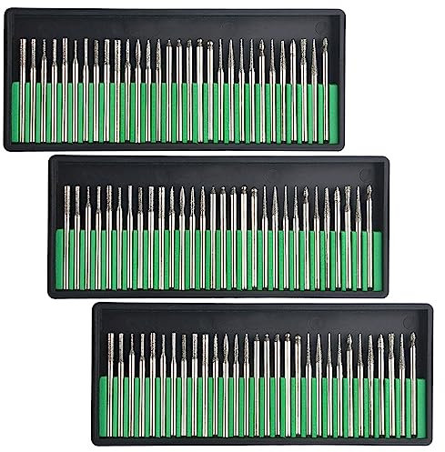 TOVOT Lot de 90 forets diamantés assortis pour graver des objets de polissage pour verre et pierres précieuses en métal