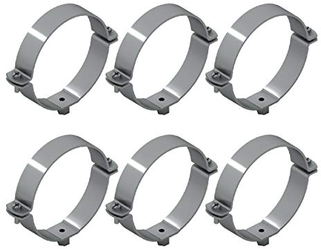 6 Collari per tubi in acciaio zincato - Raccordi per tubi - 6 Pezzi - Diametro 110 mm