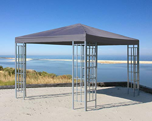 QUICK STAR Rank Pavillon 3x3m Metall Garten Partyzelt Anthrazit RAL 7012