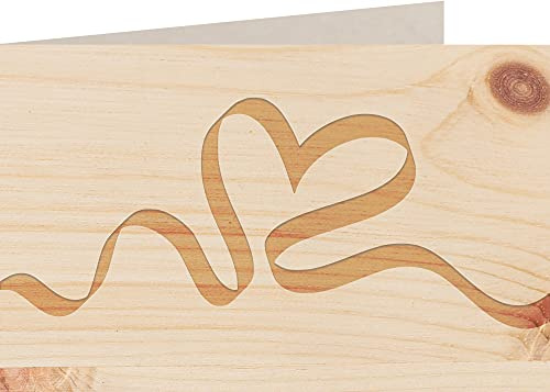 myZirbe Holzkarte - Herz Band - 100% handmade in Österreich - Postkarte, Geschenkkarte, Grußkarte, Klappkarte, Karte, Einladung, Holzart:Zirbe