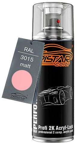 TRISTARcolor RAL 3015 Hellrosa mate Bote de spray acrílico de 2 componentes aerosol pintura en spray 400 ml secado rápido