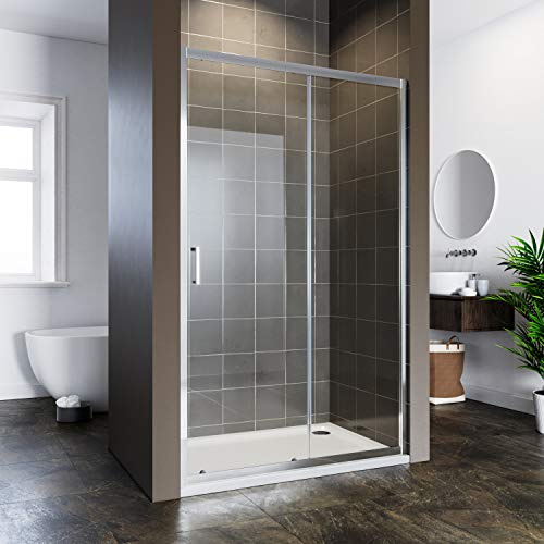 ELEGANT 1200mm Sliding Shower Door 6mm Safety Tempered Glass Reversible Bathroom Shower Enclosure Cubicle