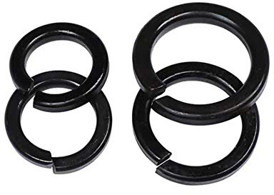 KINDOYO Rondelles Plates en Acier Carbone - M3/M4/M5/M6/M8/M10 Rondelle Ressort Galvanisé Washers Vis Fixations, Noir, M10(100PCS)