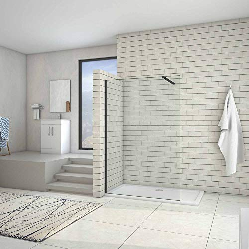 AICA paroi de douche 160x200cm profilé noir mat paroi de douche noire mat à l'italienne