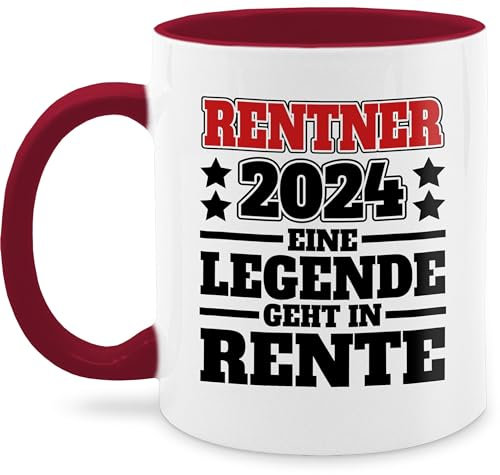 Tasse Tassen 325ml - Rentner 2025 Eine Legende geht in den Ruhestand - schwarz/rot - 325 ml - Bordeauxrot - 2022 geschenk für renteneintritt rente 2024 fanmug echte rentnertasse retirement im