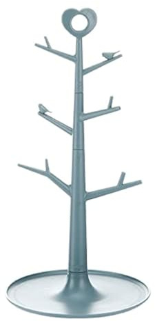 Mug Holder Tree - Removable Organizer Rack Stand With Hooks for Countertop Home Storage (Blue)