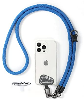 project-cb Cell Phone Lanyard ×1, Tether Tab ×2, Universal Adjustable Phone Strap, Crossbody, Neck Phone Lanyard, Rope Strap (Blue)