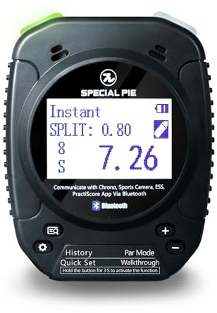 SPECIAL PIE Shot Timer per Tiro Sportivo – Shooting Timer per allenamento e gara, Range Officer Timer compatibile USPSA, IPSC, IDPA, Steel Challenge, PRS & CAS（Nero）