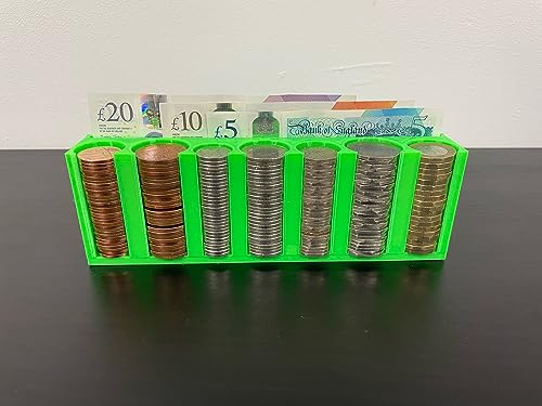 Coin Cash Note Money Organiser Mini Storage Holder Sorter Savings Green