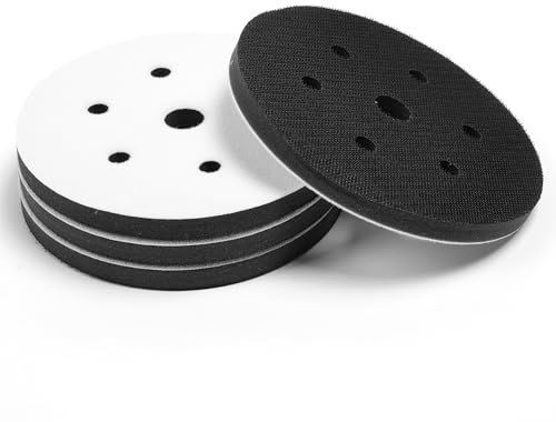 UPWOOD 6-Inch 7 Holes Soft Sponge Cushion Interface Buffer Pad | Hook and Loop, Pack of 4
