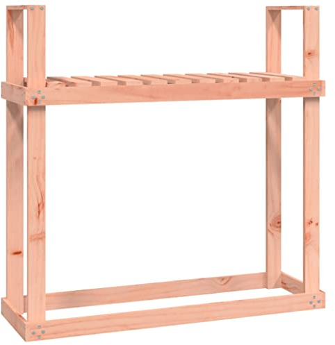 vidaXL Solid Wood Douglas Firewood Rack, Durable Outdoor Fireplace Log Holder Shed, Ample Storage, Promotes Airflow, Easy Assembly