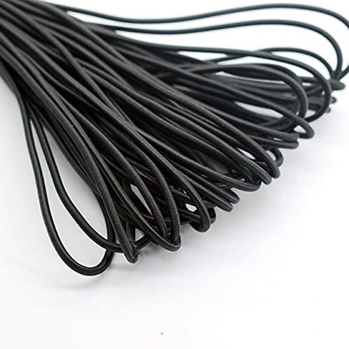 ALRIUS Banda elástica Redonda de 100M, 1/2/3/4/5mm, Goma elástica Blanca y Negra, Goma elástica para Coser Prendas, Accesorios DIY