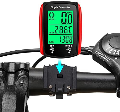 Waterproof Wired Speedometer Bike LCD Computer Speed Odometer English