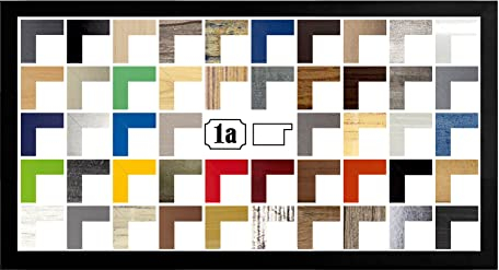 Multicolore Bilderrahmen Posterrahmen Puzzlerahmen 37,5x98 cm Schwarz matt 98x37,5 cm mit weisser Rückwand und klarem Acrylglas