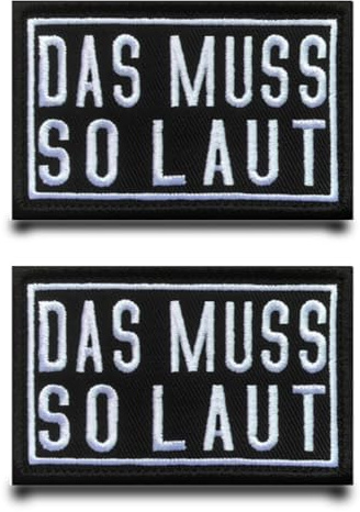 2 StückDas Muss SO LAUTBiker Modern Flagge Patch Lustiger Gestickt Abzeichen mit Klett Taktisch Militär Patch Applikation für Rucksäcke Weste Jacke Jeans Kleidung Taschen