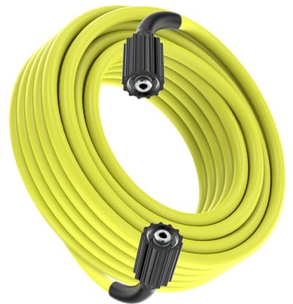 XENDY WASHER 1/4 Tuyau pour nettoyeur haute pression 10 m – Tuyau de rechange pour nettoyeur haute pression, sans pli, M22 14 mm, léger, jaune