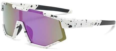 LOJUDI Kids Sunglasses Boys Girls - Polarised Sports Childrens Wrap Around Sun Glasses for Running Cycling Ski Baseball Cool Mirrored Teenagers UV400 Protection-Purple Mirrored