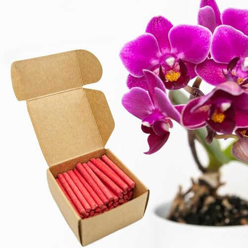 floraline® | 100x Orchideen-Düngestäbchen | Pro Stäbchen: Langzeitdünger mit Depotwirkung für bis zu 100 Tage | Blumendünger für prächtige Blüten & gesundes Wachstum | Einfach anzuwenden