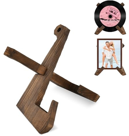 QINGZY Supporto in Legno per Piatti, Cornici, Libri di Cucina e Foto, Espositore Decorativo da Tavolo, Cavalletto Multifunzionale per Cucina, Scrivania o Esposizione