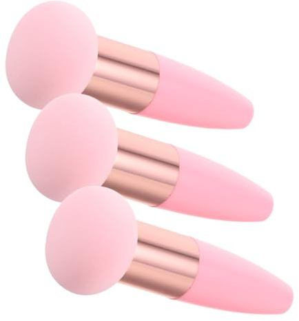 CIYODO Pilz Make-up Schwamm Mit Aluminiumgriff 3 Stück Schwamm Make-up Applikator Für Foundation Loses Puder Und Flüssiges -up Wiederverwendbar Für Gesicht