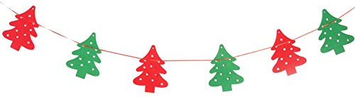 Fyearfly Weihnachts-Wimpelkette zum Aufhängen, Vliesstoff, 8 Flaggen, Wanddekoration, Partydekoration für Baum, Tür, Fenster, Innen- und Außenbereich, Urlaubsdekoration