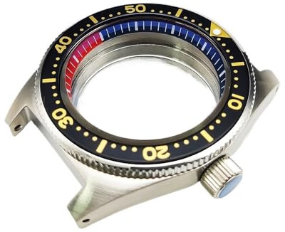 NLNKDTDPAK Herrklocka 40 mm vattentät fodral Cola Ring Safir Glas Diver Röd Blå Kapitelring Passar for Japan NH35 NH36 Automatisk(G8)