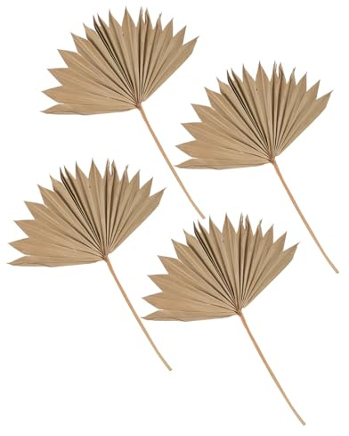 GALPADA Hojas de Palma Secas 4 Piezas Abanico Natural para Decoración de Pared y Bodas, Accesorio Artístico Bohemio para Fiestas, Adornos Únicos de Hojas para Hogar y Eventos