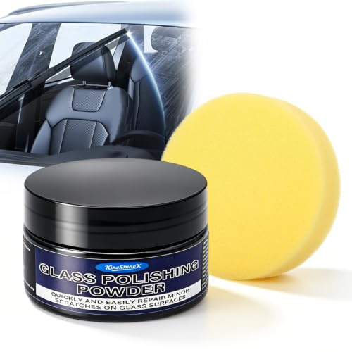 Kit de Pulido de Vidrio Removedor de Arañazos de Vidrio de Parabrisas de Automóvil, Pulimento cristales coche, Pulimento faros coche, para pulido de vidrio, 100g