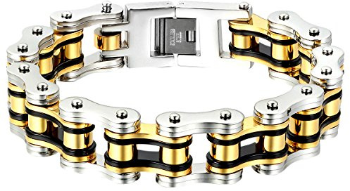 OIDEA Herren Armband Edelstahl Motorradkette: Schwer Armkette Punk Gothic Herrenarmband Biker Motorrad Kette Chain Gliederarmband Armreif Edelstahlarmband Handgelenk Geschenk