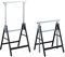 Relaxdays Folding Saw Horse Set of 2, Sturdy Trestle Stand, Up to 200 kg, Height-Adjustable, 80-130 cm, Black-Silver