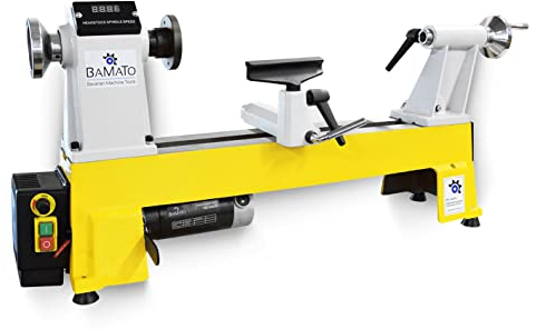 BAMATO Drechselmaschine WL-460V | 550W Leistung | M33 Geweindeaufnahme | MK2 Konus | 153mm Spitzenhöhe | 230V | Drechselbank für Holz Werkstatt