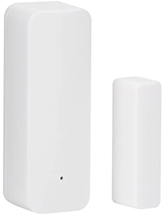 Sonew Intelligenter WiFi Türfenstersensor, Drahtloser Türmagnet Detektor Sprachsteuerung Alarmsicherheitssystem für Home und Weiß (ohne Akku)