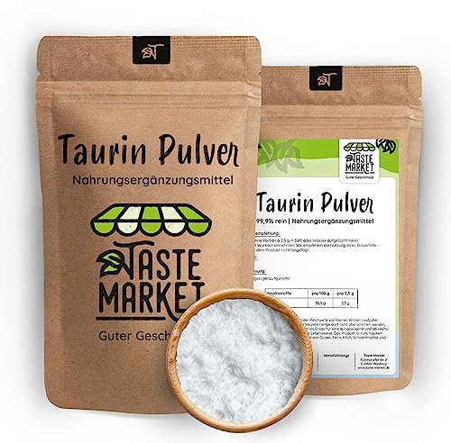 1 kg Taurin Pulver – Ohne Zusatzstoffe – 99,9% Rein – Muskelaufbau – Aminosäuren Pulver