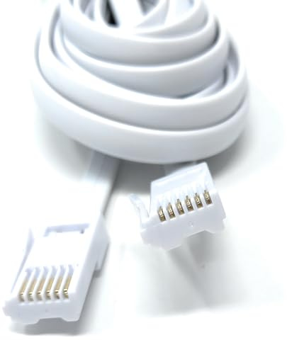 DRUT 5m BT to BT 6 Wire (631A) Male to Male Plug Telephone Flat Cable Lead16.5ft