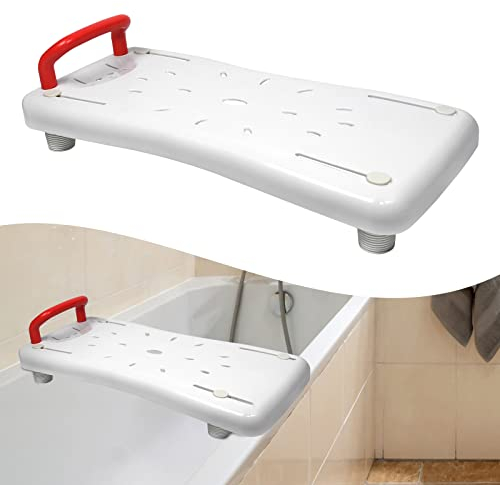 YRHome Tavoletta per vasca da bagno, per anziani, per vasca da bagno, per adulti, con manico rosso, 70 x 30 x 5 cm