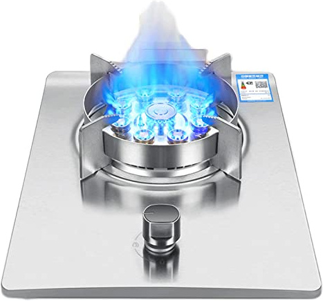 CHALKE Estufa De Gas 1 Cabeza 7.2KW 9 Cavidades Gran Fuego Wok Quemador con Protección contra Llamas Hogar Cocina Vidrio Templado Camping Estufa Independiente (Size : NG)