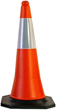 EBERSIGN Conos de Señalización 75cm con Base de Caucho – Cono de Tráfico Reflectantes para Seguridad Vial, Estacionamiento, Obras, Entrenamiento y Control Vehicular – 75x38cm