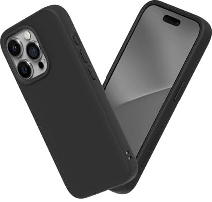 RhinoShield Case kompatibel mit [iPhone 15 Pro] | SolidSuit - Stoßdämpfende & schlanke Schutzhülle mit Premium Finish - 3.5 Meter Fallschutz - Schwarz