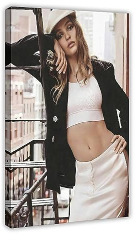 Lily-Rose Depp Actress - Movie Poster Canvas Poster Wall Art Decor Print Picture Paintings for Living Room Bedroom Decoration Frame-style 16x24inch(40x60cm)