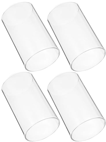 IMIKEYA 4 Stück Glaszylinder ohne Boden 7cm Durchmesser Ersatze Windlichtgläser ohne Boden Glas Glaszylinder Kerzenhalter für Party Tischdekoration
