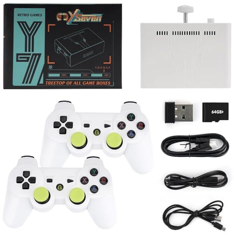 XIXIMENG Y7 Videospielkonsole, Linux-System, 256 G, gebaut 12000 Spiele, wiederaufladbar, kabellos, mit geringer Latenz, Spieler, Geschenk, HD-Ausgabe, Spielmaschine, tragbares