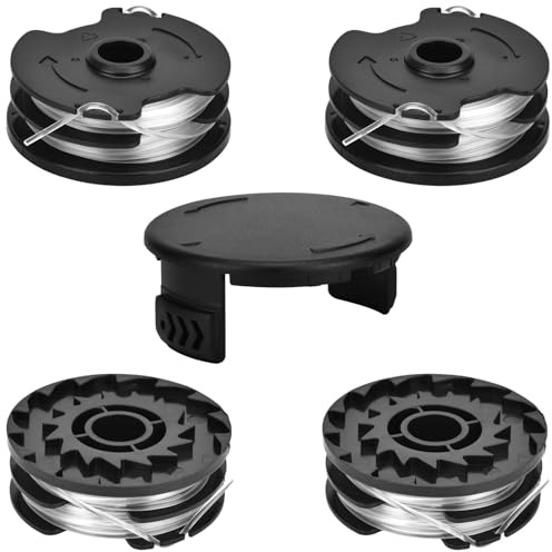 DUOJIN Set di 4 bobine di ricambio per decespugliatore senza fili Parkside PRTA 20-Li C3 IAN351753, B1 IAN330831, B2 IAN334231, C3 IAN365589, PRT 300 A1, PRT 550 A1, A3, 27FT, con Un coperchio