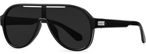 SHEEN KELLY Occhiali da sole polarizzati sovradimensionati da pilota per uomini donne Trendy Retro TR90 One-Piece Color Mirror Shades 90s Eyewear