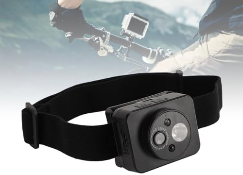 Bewinner Cámara Deportiva 1080P con Luz LED, Grabadora de Vídeo Manos Libres para Ciclismo con Ajuste de 45° y Detección Inteligente para Deportes