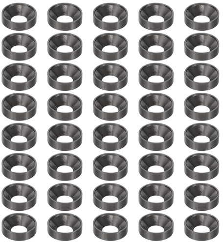 PATIKIL Arandela Avellanada de Acabado M8, 60 Piezas de Aluminio Anodizado de Aleación de Aluminio con Tornillo de Cabeza Plana para Accesorios Mecánicos, Piezas de Modelos DIY, Gris