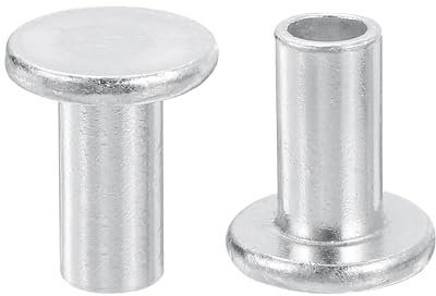 QUARKZMAN 50 Stück Halbhohlnieten 8mm x 16mm Aluminium Silber | Rundkopf Halbhohlniete Metallniete, Für Industrie Haushaltsreparatur Befestigung