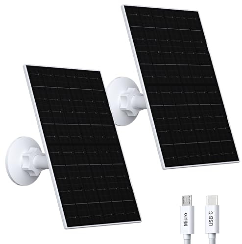 Zivif 7W Solar Panel for Eufy 2/2 Pro/2C/2C Pro/E20/E40/E Camera, 2 Pack | 5V USB, Type-C Solar Charger Compatible with Eufy Camera, Adjustable Mount, Waterproof, 7.2ft Cable